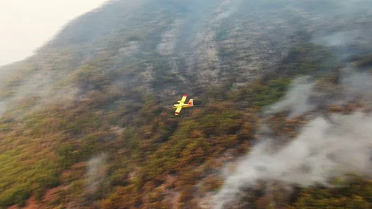 Köyceğiz yangını havadan görüntülendi