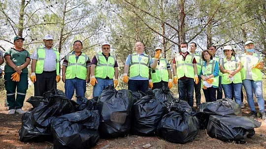Kozağaç yangın bölgesinde çevre temizliği