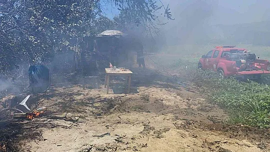 Kullanılmayan araçta başlayan yangın Sazlık alana sıçradı