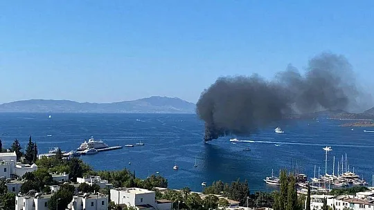 Lüks motoryat, alev alev yandı