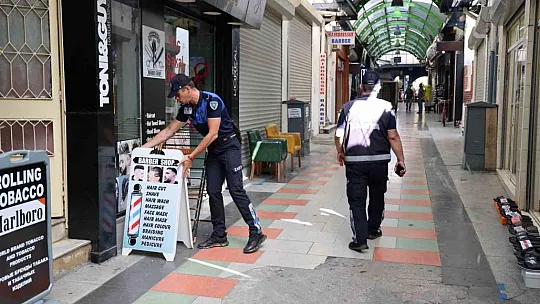 Belediye'den Kapalı Çarşıda işgaliye denetimi