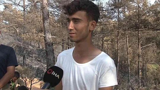 Marmaris'te alev nöbeti tutan orman işçisi: Marmaris'te alev nöbeti tutan orman işçisi: 'Her yer güvenli denilene kadar bu bölgedeyiz'
