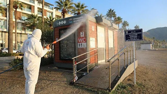 Marmaris'te dezenfekte çalışmalarına hız verildi