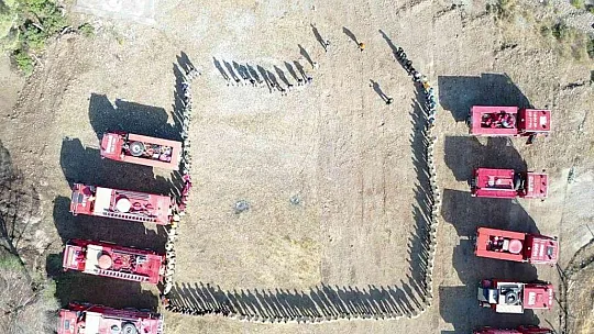 Marmaris'te gerçeği aratmayan yangın tatbikatı yapıldı