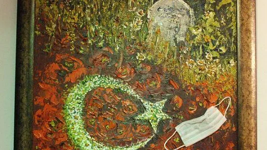 Marmaris'te maskeli resim sergisi açıldı