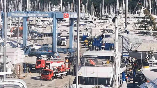 Marmaris'te tekne yangını