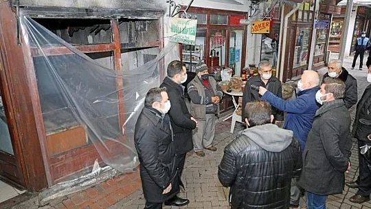 Menteşe Belediyesi'nden yangında zarar gören işyerlerine destek