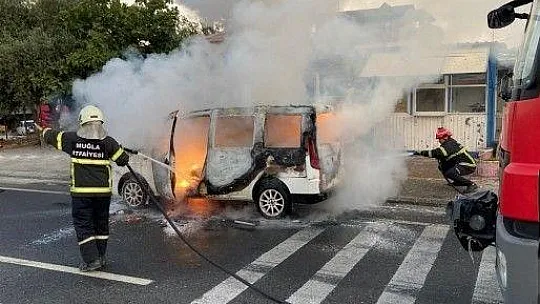 Milas'ta araç yangını