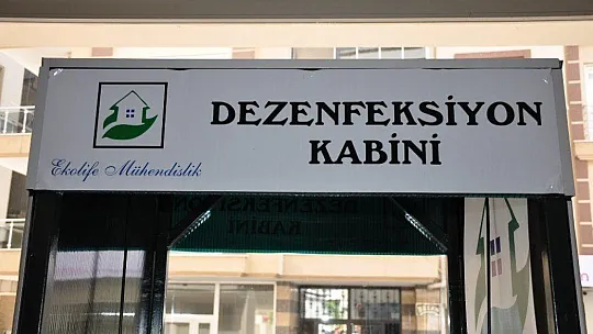 Milas'ta bir firma talep üzerine dezenfeksiyon kabini yaptı