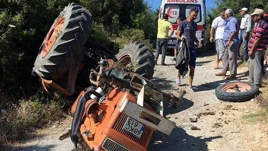 Milas'ta traktör devrildi 1 yaralı