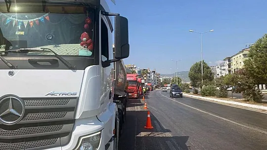 MİLAS'TA YÜK TAŞIYAN ARAÇLAR DENETLENİYOR