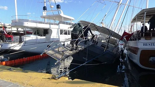 Milyon dolarlık tekne bir anda yan yattı