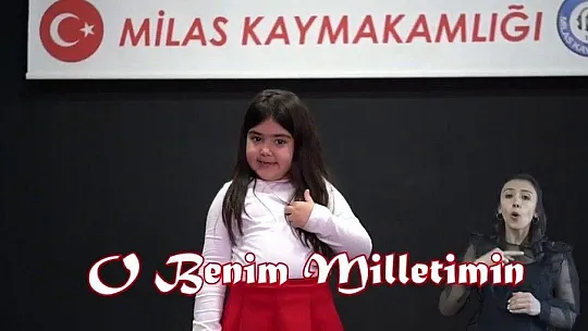 Minik öğrencilerden İstiklal Marşı'nı işaret dili ile okudu