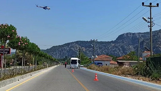 Muğla Jandarmasından helikopterle bayram trafiği denetimi