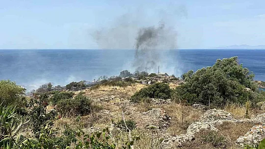 Nefes helikopteri ile yangına ilk müdahale