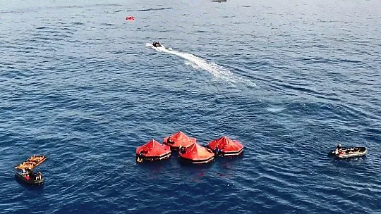 Nefes kesen tatbikat drone ile görüntülendi