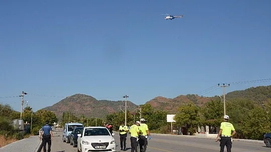 Ortaca'da havadan trafik denetimi yapıldı