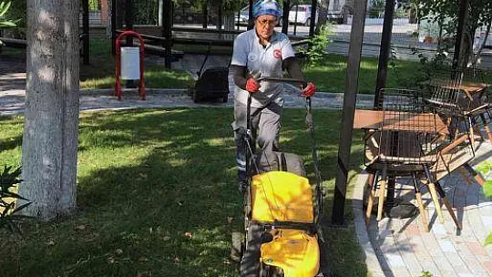 Ortaca'da ortak yaşam alanlarında kuru otlar temizleniyor