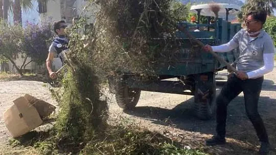 Yol Kenarlarındaki Otlar Temizleniyor