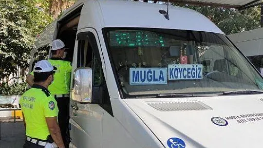 Ortaca'da yolcu araçlarına koronavirüs denetimi