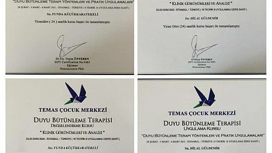 Duyu Bütünleme Terapistleri Nursel Özdemir'de
