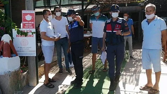 Plajlarda jandarmadan maske uyarısı