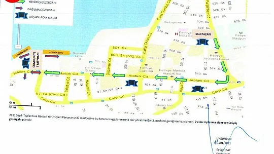 Toplantı ve Gösteri Yürüyüşleri Güzergahları Belirlendi