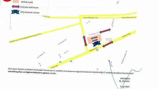 Toplantı ve Gösteri Yürüyüşleri Güzergahları Belirlendi