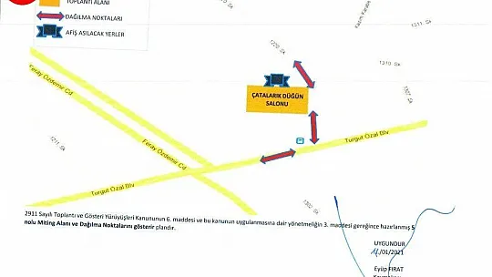 Toplantı ve Gösteri Yürüyüşleri Güzergahları Belirlendi
