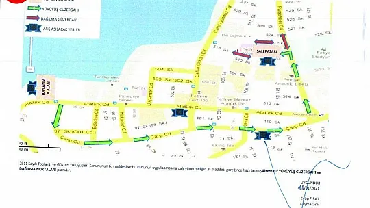 Toplantı ve Gösteri Yürüyüşleri Güzergahları Belirlendi