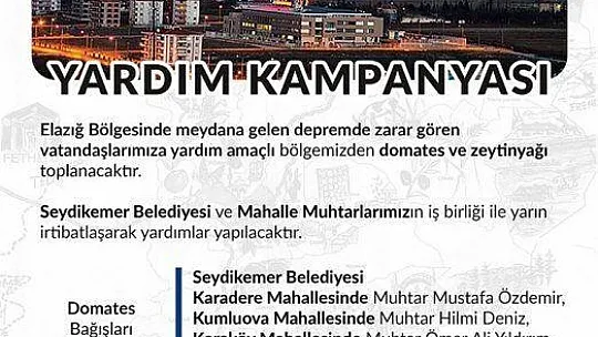 Seydikemer'den Depremzelere Erzak Yardımı