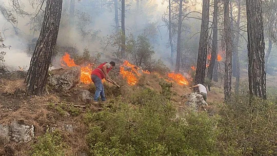 Seydikemer yangını rüzgarın şiddeti ile büyüyor