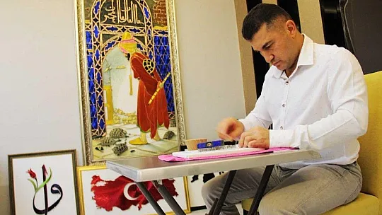 Terör gazisi evini sanat atölyesine çevirdi