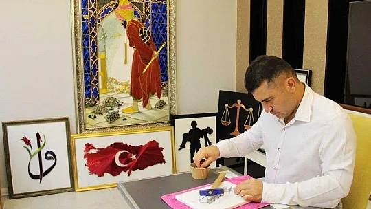 Terör gazisi evini sanat atölyesine çevirdi
