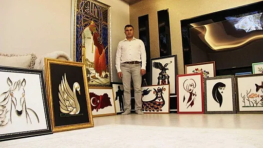 Terör gazisi evini sanat atölyesine çevirdi