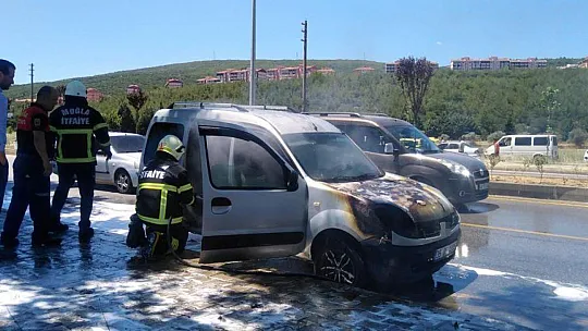 TOMA bu defa yanan araca müdahale etti