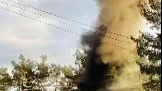 Tomruk yüklü TIR alev alev yandı