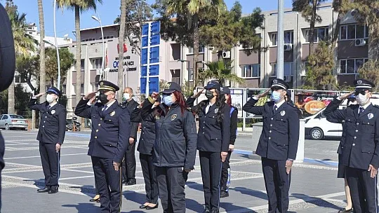 Türk Polis Teşkilatı'nın 176. kuruluş yıl dönümünde Marmaris'te Atatürk anıtına çelenk sunuldu