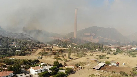 Türkiye'yi diken üstünde tutan yangında alevler termik santrali böyle sardı