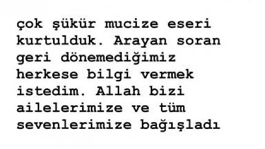 Melis Sandal: 'Allah bizi sevenlerimize ve tüm ailemize bağışladı'