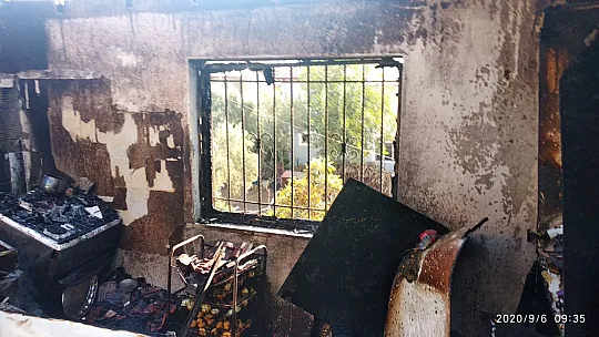 İtfaiyenin zamanında müdahalesi ile söndürüldü