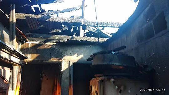 İtfaiyenin zamanında müdahalesi ile söndürüldü