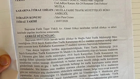 FETHİYE'DE EMSAL NİTELİĞİNDE KARAR
