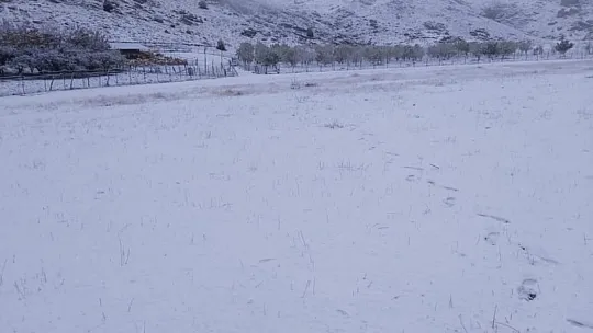 Yılın ilk karı Girdev Yaylası'na yağdı