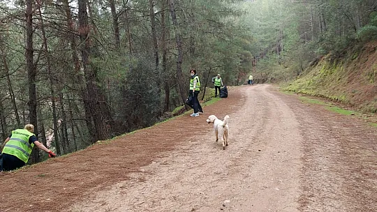 Kayaköy'de 3 ton çöp toplandı
