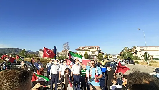 İsrail'in Kudüs'e saldırısına konvoylu protesto 
