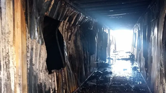 Bodrum'da Konteyner Yangını