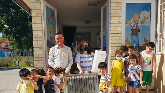 Miniklerin proje sunumuna Kaymakam Fırat'ta katıldı