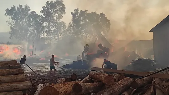 Marangoz atölyesinde yangın!