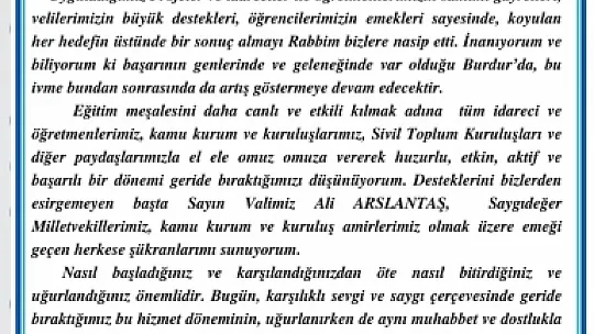 Burdur İl Müdürü Muğla'ya atandığını açıkladı